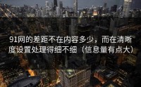 91网的差距不在内容多少，而在清晰度设置处理得细不细（信息量有点大）