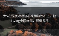 大V在深夜遭遇溏心视频热议不止，糖心vlog全网炸锅，详情探秘