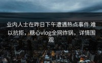 业内人士在昨日下午遭遇热点事件 难以抗拒，糖心vlog全网炸锅，详情围观