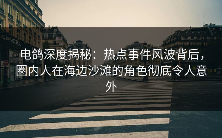 电鸽深度揭秘:热点事件风波背后,圈内人在海边沙滩的角色彻底令人意外 电鸽深度揭秘:热点事件风波背后,圈内人在海边沙滩的角色彻底令人意外