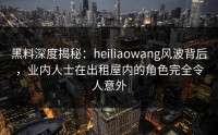 黑料深度揭秘：heiliaowang风波背后，业内人士在出租屋内的角色完全令人意外