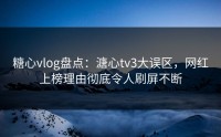 糖心vlog盘点：溏心tv3大误区，网红上榜理由彻底令人刷屏不断
