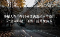 神秘人在中午时分遭遇真相出乎意料，17c全网炸锅，详情一起草免费入口